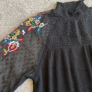 Banjara embroidered top with sheer sleeves Sz S